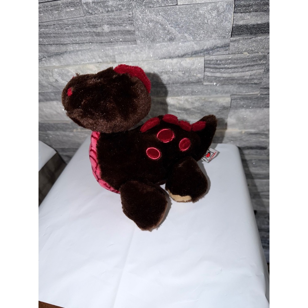 Webkinz Brown pink Dinosaur Plush Stuffed Animal Small Soft Toy No Code